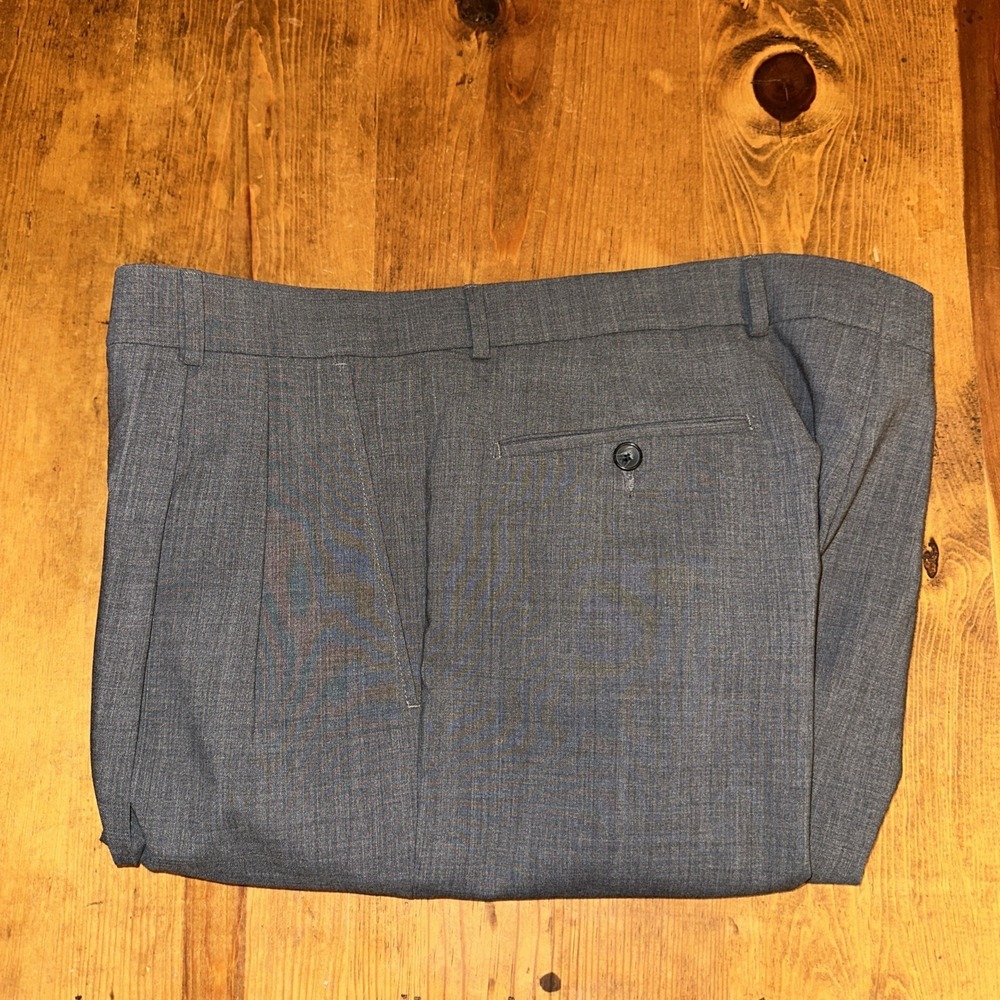 Ballin Mens Super 120s Wool Comfort Eze Pleated Dress Pants Slack 38 (40x32)